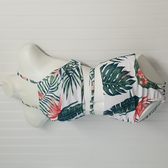 Shein Bikini Swimsuit Set Tropical Leaf Print Womens Small - Picture 4 of 7